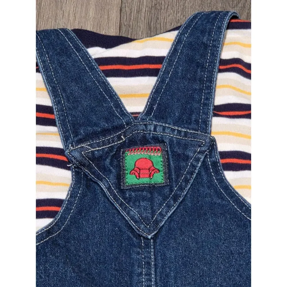 Vintage RARE Y2K Blues Clues Blue Denim Overalls & Shirt Set Embroidered Size 3T